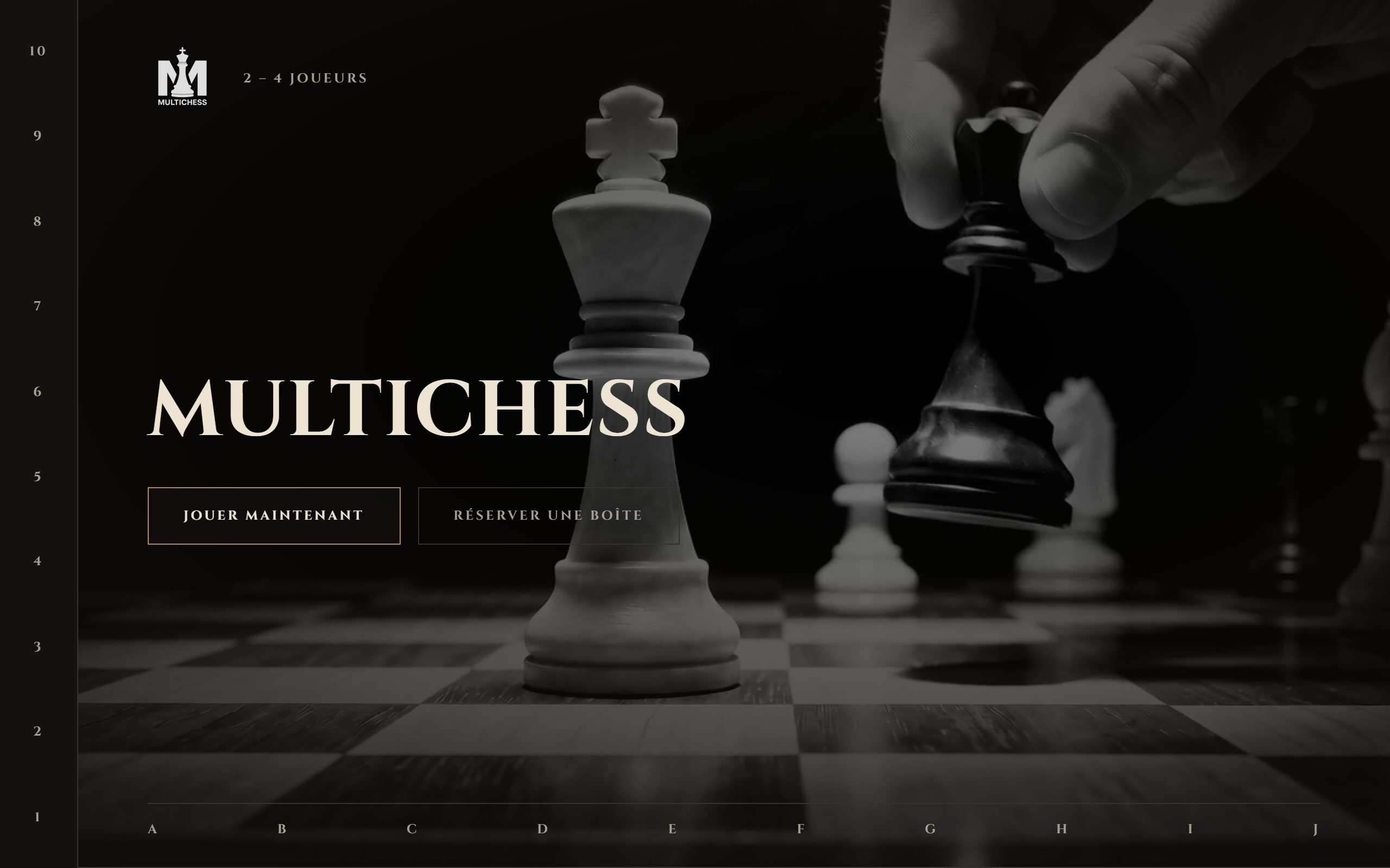 Page d'accueil de MultiChess — le jeu d'échecs à quatre