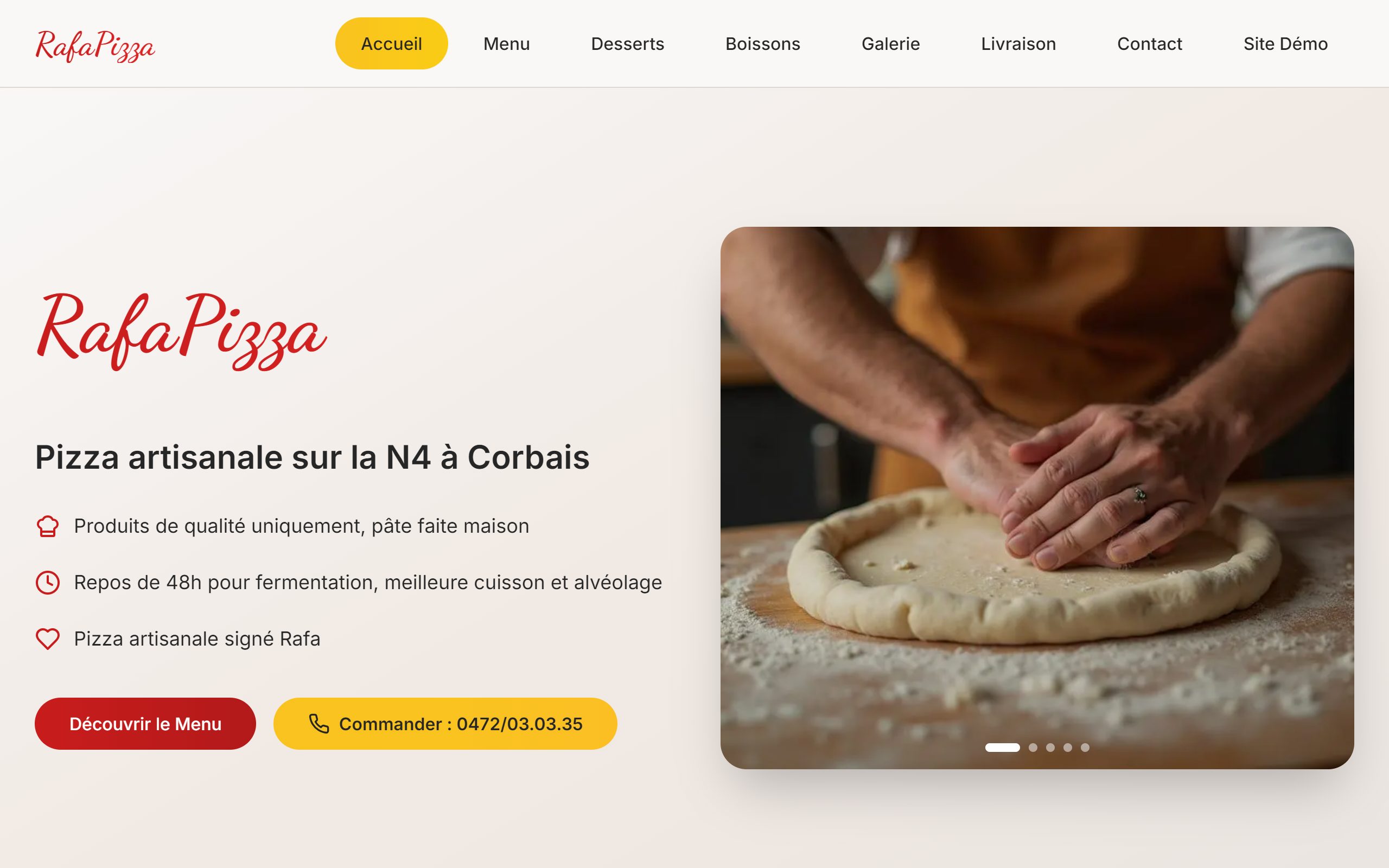 Aperçu du projet Rafa Pizza